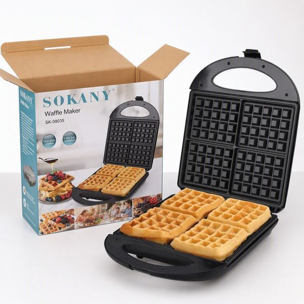 ვაფლის საცხობი Sokany SK-08035 &mdash; ბელგიური ვაფლი, 1200 ვტ 10008 фото